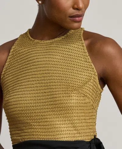 Ralph Lauren Women's Beaded Mesh & Jersey Tie-front Gown