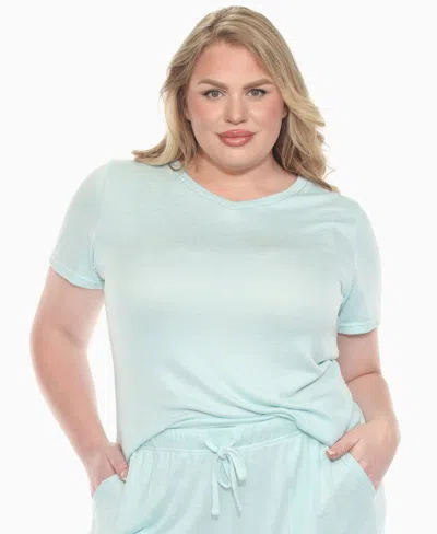 White Mark Plus Size Short Sleeve And Capri Lounge Set