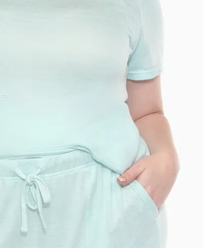 White Mark Plus Size Short Sleeve And Capri Lounge Set