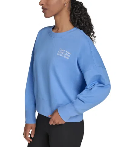 Calvin Klein Performance Women's Mini Triple Logo Pullover Sweatshirt
