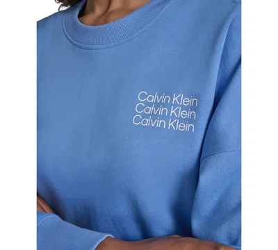 Calvin Klein Performance Women's Mini Triple Logo Pullover Sweatshirt
