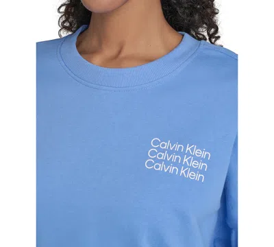 Calvin Klein Performance Women's Mini Triple Logo Pullover Sweatshirt