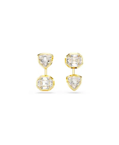 Swarovski Imber Gold-tone Plated Asymmetrical Design Jackets Earrings