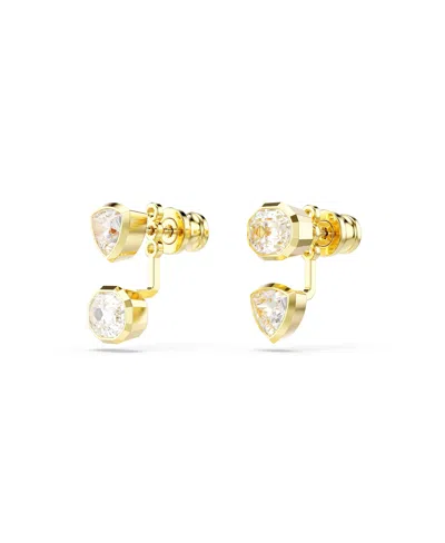 Swarovski Imber Gold-tone Plated Asymmetrical Design Jackets Earrings