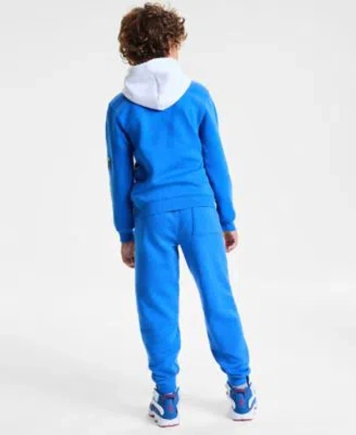 Jordan Big Boys Gametime Fleece Pullover Hoodie Chenille Patch Pants Air School Backpack Pencil Case Set In Blue