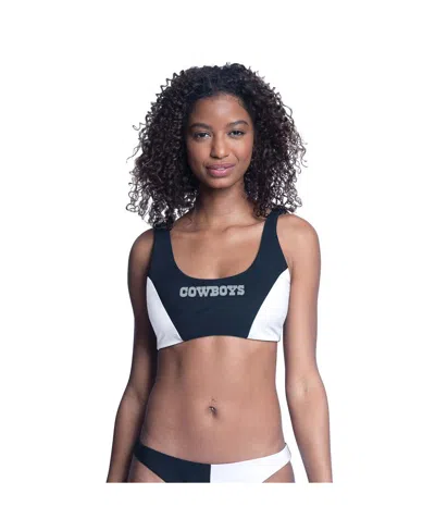 G-iii 4her By Carl Banks Women's Navy/white Dallas Cowboys Brief Game Bikini Top