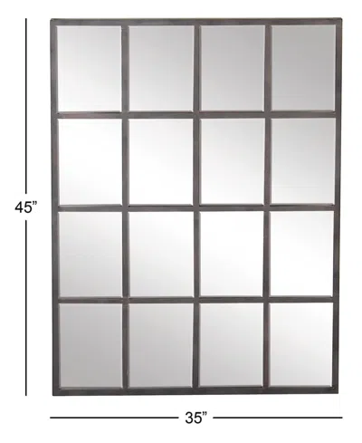 Rosemary Lane 45" Metal Window Pane Inspired Room Wall Mirror