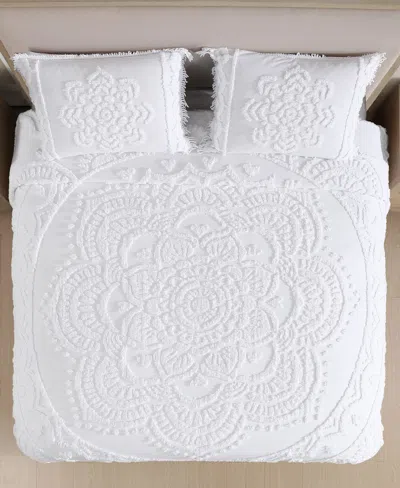 Beatrice Home Fashions Lotus Chenille Lightweight Bedspread, King In White