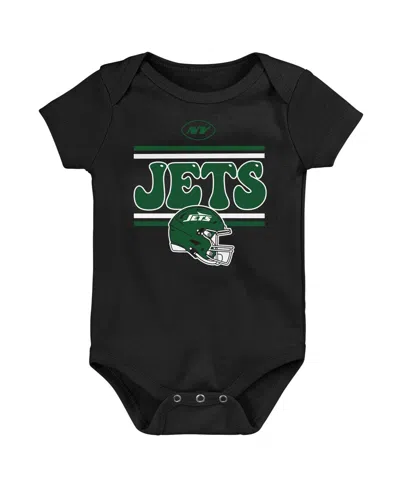 Outerstuff Baby Boys And Girls 3-piece New York Jets Play Day Bodysuit Set In Black