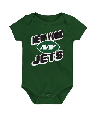 Outerstuff Baby Boys And Girls 3-piece New York Jets Play Day Bodysuit Set In Black