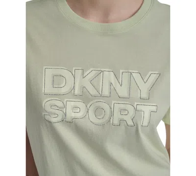 Dkny Sports Women's Rhinestone-logo Drop-shoulder T-shirt
