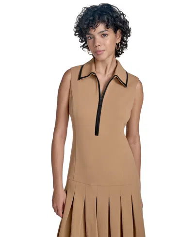 Calvin Klein Women's Scuba Crepe Sleeveless A-line Dress