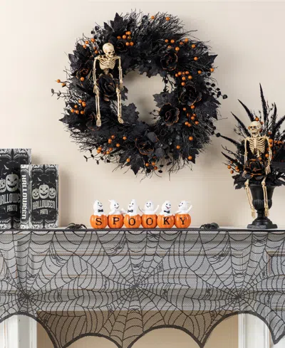 Glitzhome 4.5" Halloween Polyresin Spooky Ghost Pumpkin Table Decor