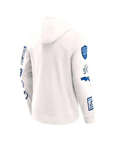 Fanatics Men's White Tampa Bay Lightning Letterman Fleece Pullover Hoodie In White