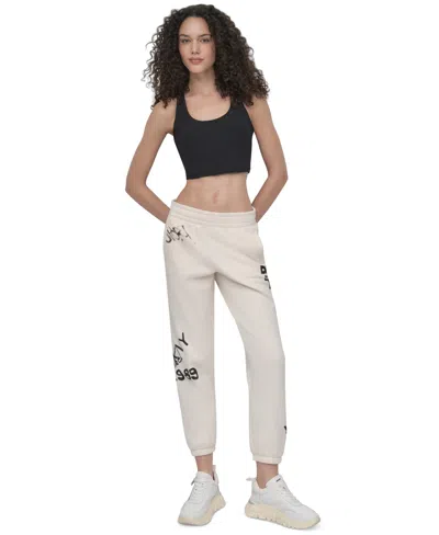 Dkny Sport Women's Graffiti Logo Cotton-blend Joggers