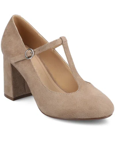 Journee Collection Women's Talani T-strap Almond Toe Dress Pumps