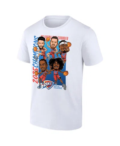 Fanatics Men's White Oklahoma City Thunder 2025 Nba Finals Champions Caricature Full Court T-shirt In White