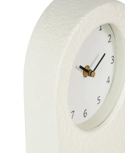 Rosemary Lane 9" Metal Textured Decorative Clock With Gold Accents, Set Of 2