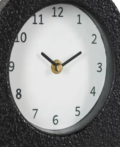 Rosemary Lane 9" Metal Textured Decorative Clock With Gold Accents, Set Of 2
