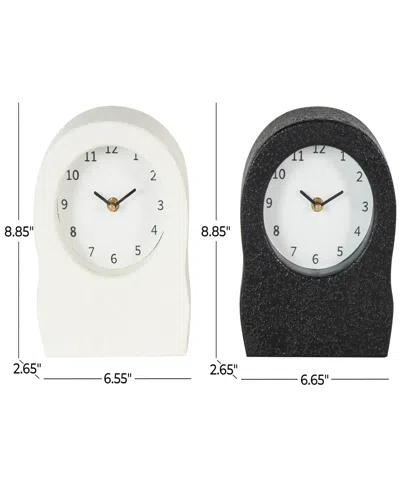 Rosemary Lane 9" Metal Textured Decorative Clock With Gold Accents, Set Of 2