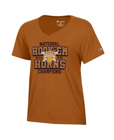 Champion Women's Texas Orange Texas Longhorns 2025 Ncaa Softball Women's College World Series S V-nec