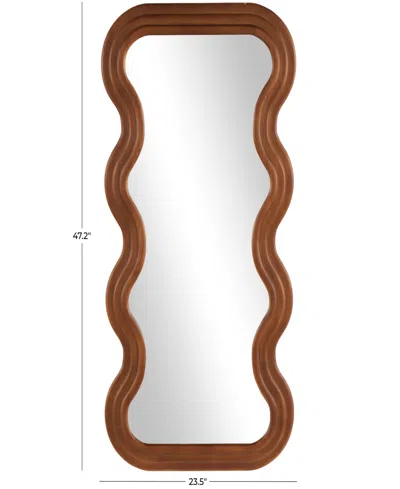 Rosemary Lane Wood 47" Wavy Modern Wall Mirror