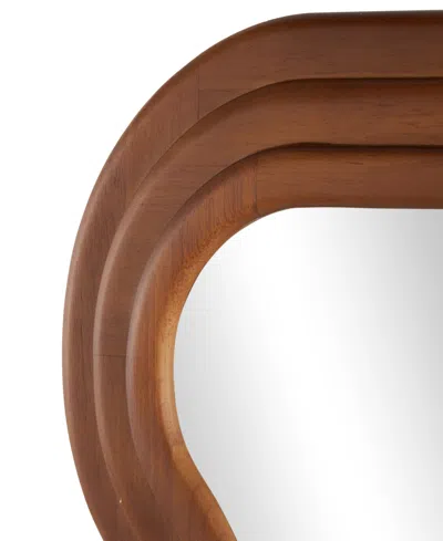 Rosemary Lane Wood 47" Wavy Modern Wall Mirror