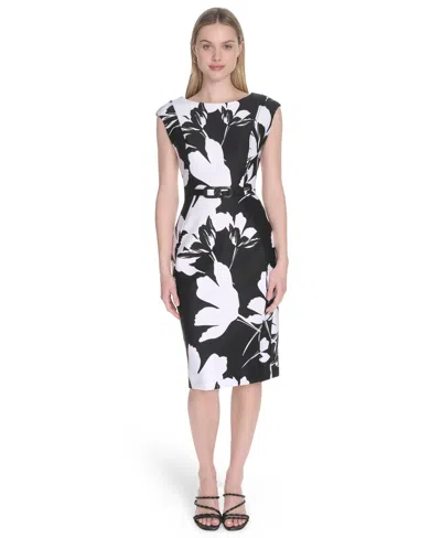 Calvin Klein Women's Short-sleeve Scuba Midi Dress