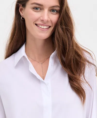 Anne Klein Women's Button-front Drop-shoulder Shirt