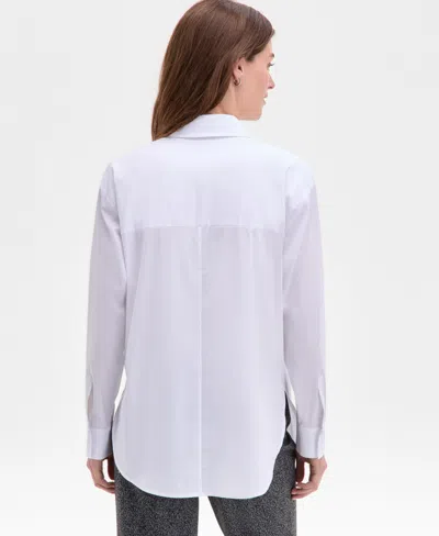 Anne Klein Women's Button-front Drop-shoulder Shirt