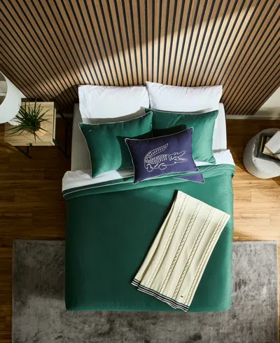 Lacoste Tiebreak Solid 3-pc. Comforter Set, Full/queen In Green