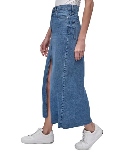 Dkny Jeans Women's High Rise Cotton Denim Maxi Skirt