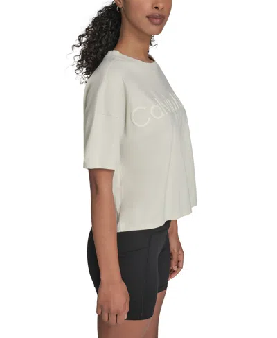 Calvin Klein Performance Women's Cotton Raised Logo Cropped T-shirt
