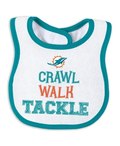Wear By Erin Andrews Baby Boys And Girls Miami Dolphins Sleep Play With Bib And Fun Hat Set In Multi