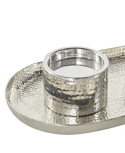 Rosemary Lane Glam Steel Candelabra, 2.25"