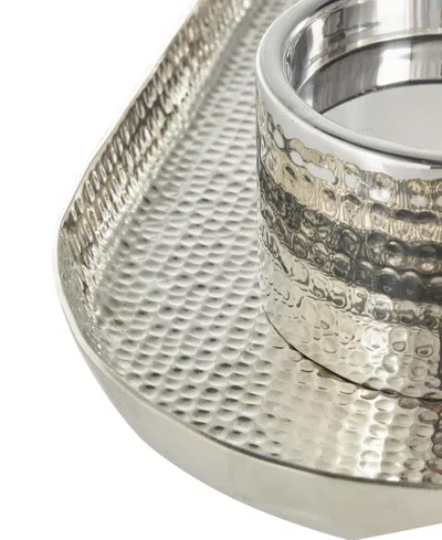 Rosemary Lane Glam Steel Candelabra, 2.25"