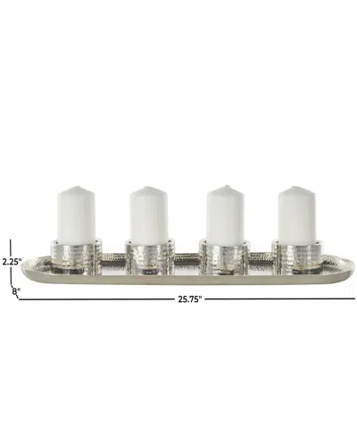 Rosemary Lane Glam Steel Candelabra, 2.25"