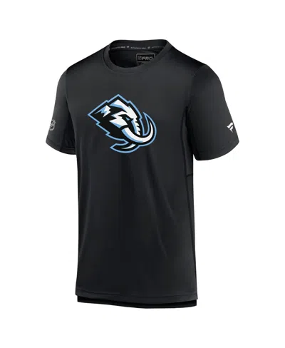 Fanatics Men's Black Utah Mammoth Authentic Pro Rink T-shirt In Black