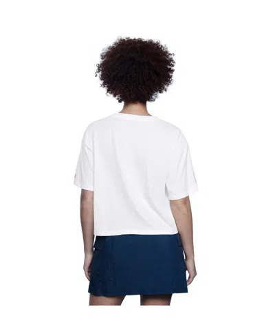 Starter Women's White Kansas City Chiefs Play The Ball Boxy Cropped T-shirt