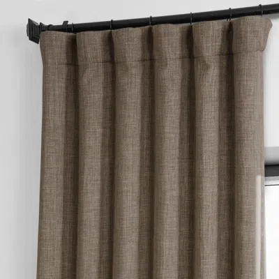 Half Price Drapes Nomad Tan Textured Faux Linen Room Darkening Curtain
