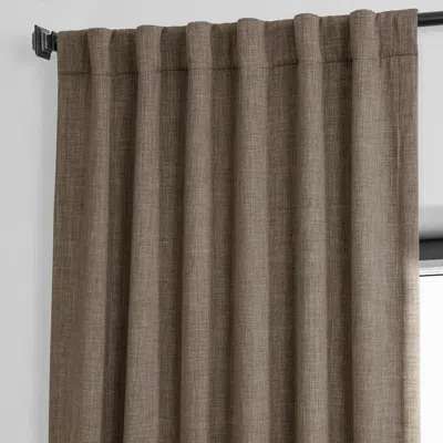 Half Price Drapes Nomad Tan Textured Faux Linen Room Darkening Curtain