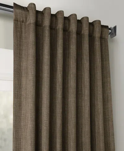 Half Price Drapes Nomad Tan Textured Faux Linen Room Darkening Curtain