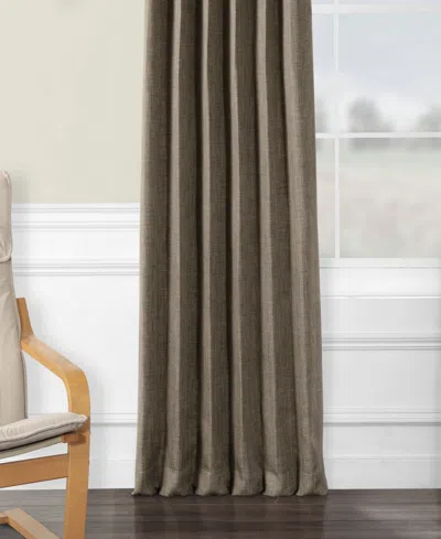 Half Price Drapes Nomad Tan Textured Faux Linen Room Darkening Curtain