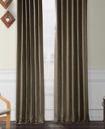 Half Price Drapes Nomad Tan Textured Faux Linen Room Darkening Curtain