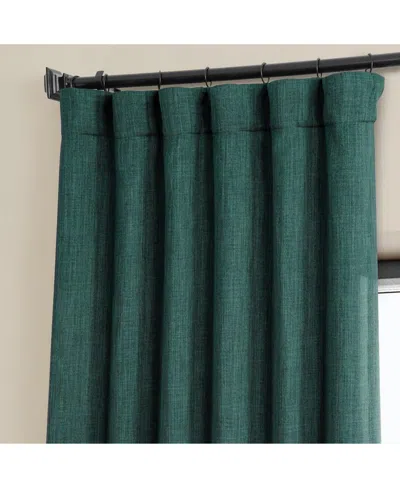 Half Price Drapes Slate Teal Green Textured Faux Linen Room Darkening Curtain