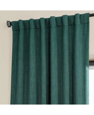 Half Price Drapes Slate Teal Green Textured Faux Linen Room Darkening Curtain