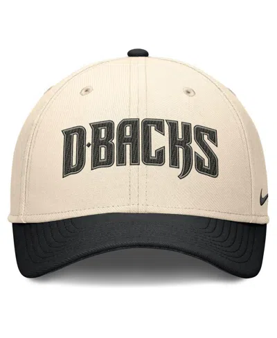 Nike Men's Natural/black Arizona Diamondbacks Statement Rise Performance Flex Hat