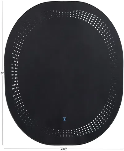 Rosemary Lane Glass 31" Led Wall Mirror With Radial Pattern