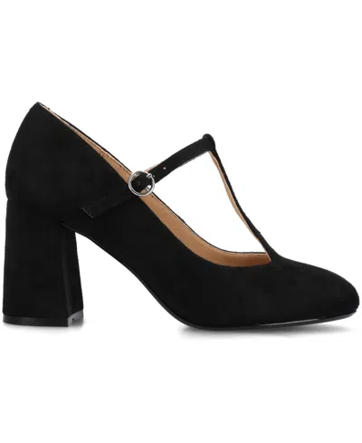 Journee Collection Women's Talani T-strap Almond Toe Dress Pumps