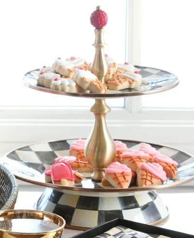 Mackenzie-childs Courtly Check 2-tier Sweet Stand